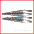 Conical twin screw barrel for PVC extruder